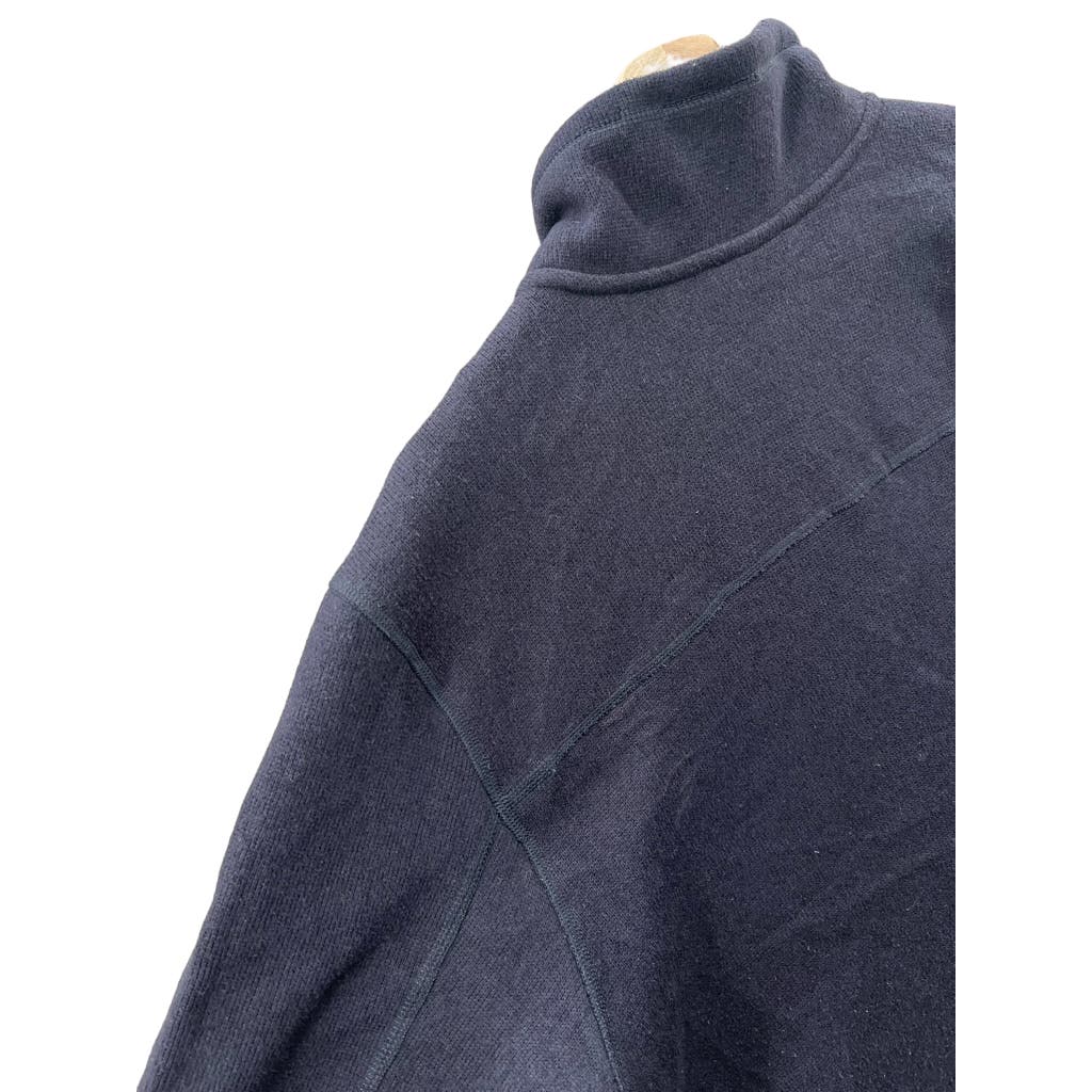 Vintage The North Face Men's 1/4 Zip Navy Thermal Fleece Jacket