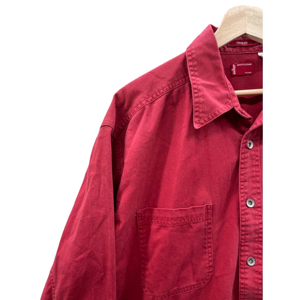 Vintage 1990's Levis Red Button Up Shirt Loose Fit