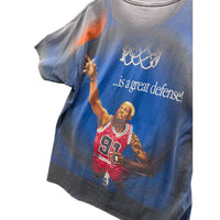 Vintage 1990's Dennis Rodman "The Best Offense is Defense" AOP T-Shirt