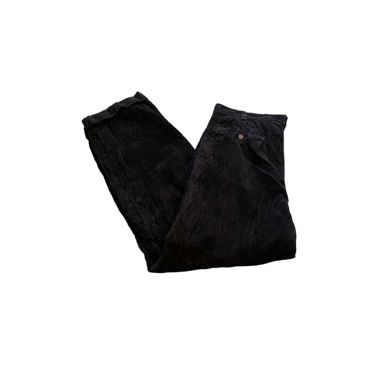 Vintage Old Navy Men's Black Relaxed Fit Corduroy Pants 36x32