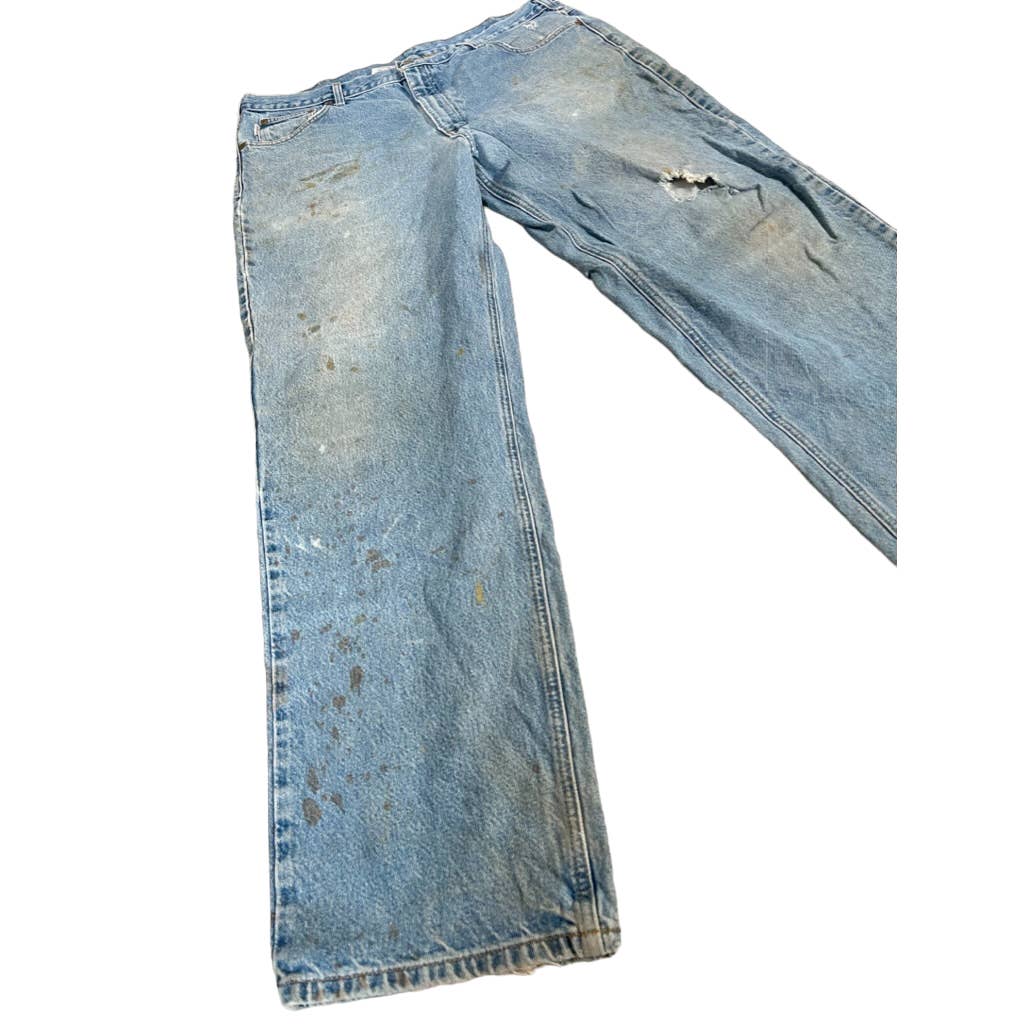 Vintage Carhartt Distressed Light Blue Denim Jeans 40x34