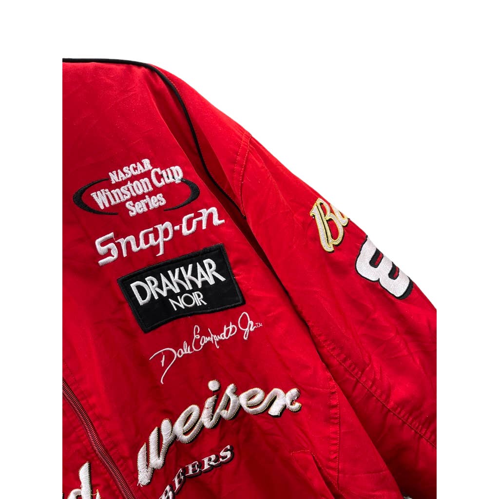Vintage 1990's Budweiser NASCAR Racing Dale Earnhardt Jr. Racing Jacket