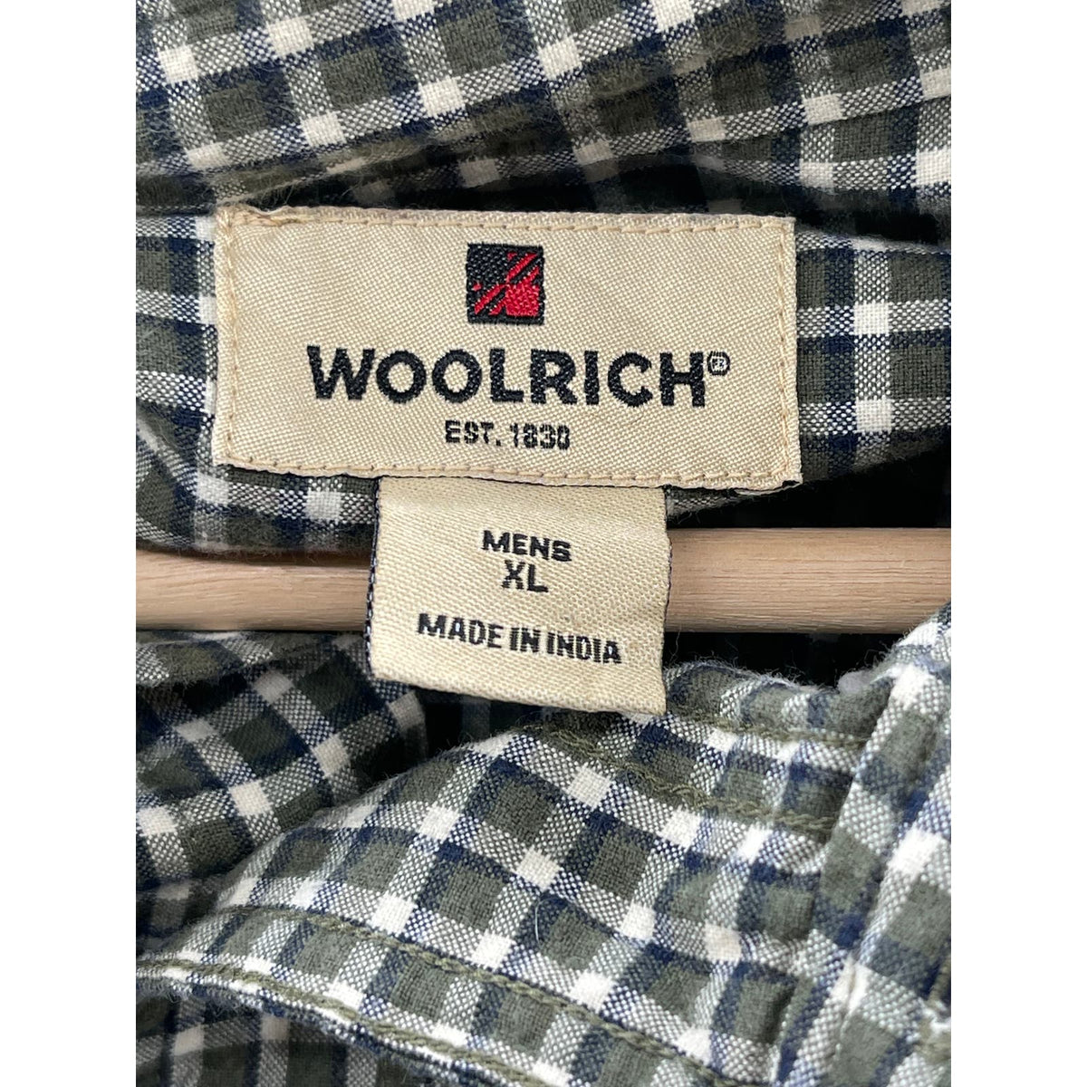 Vintage Woolrich Men's Green Micro Check Button Down L/S Shirt