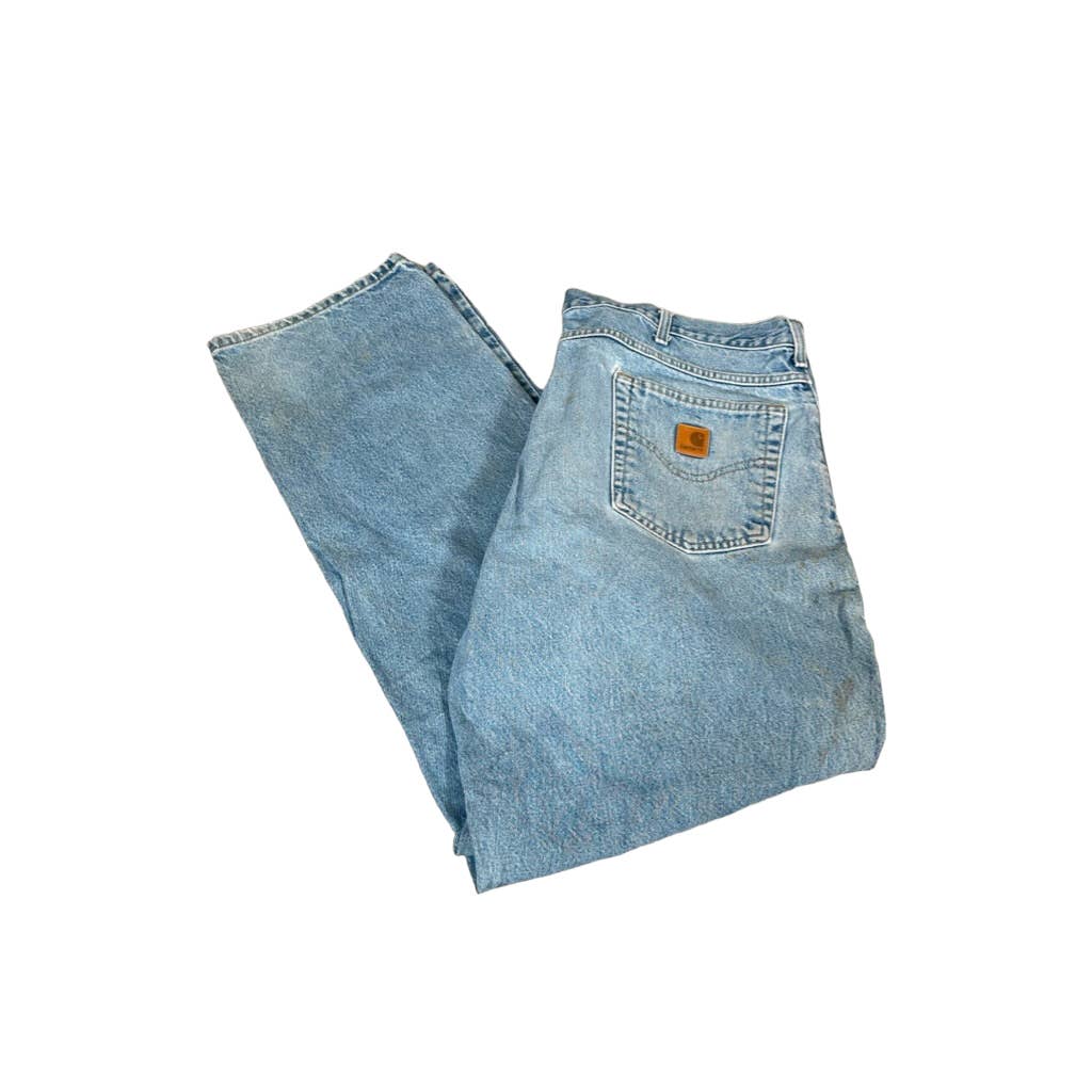 Vintage Carhartt Distressed Light Blue Denim Jeans 40x34