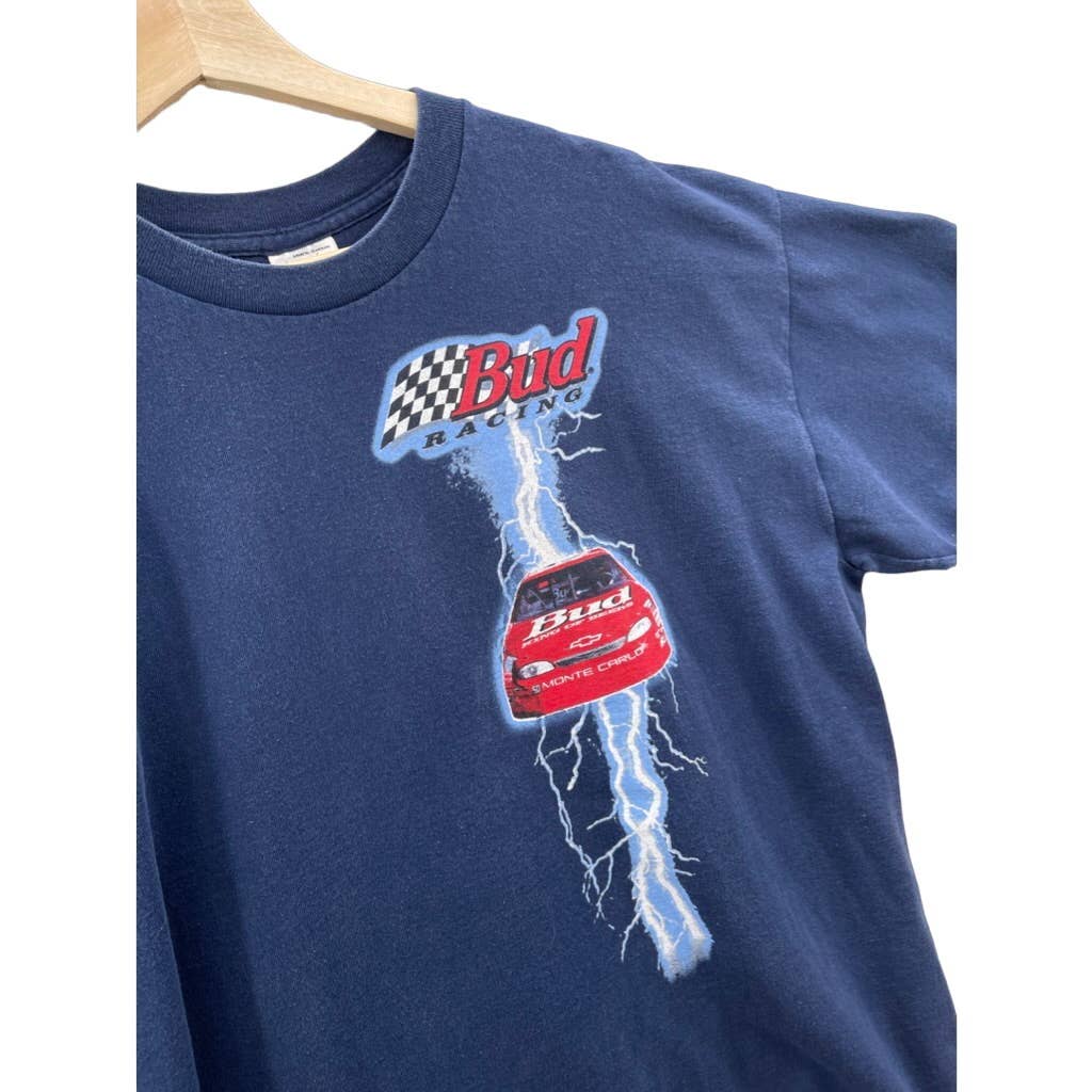 Vintage 1998 Bud Racing NASCAR Racing Lightning T-Shirt