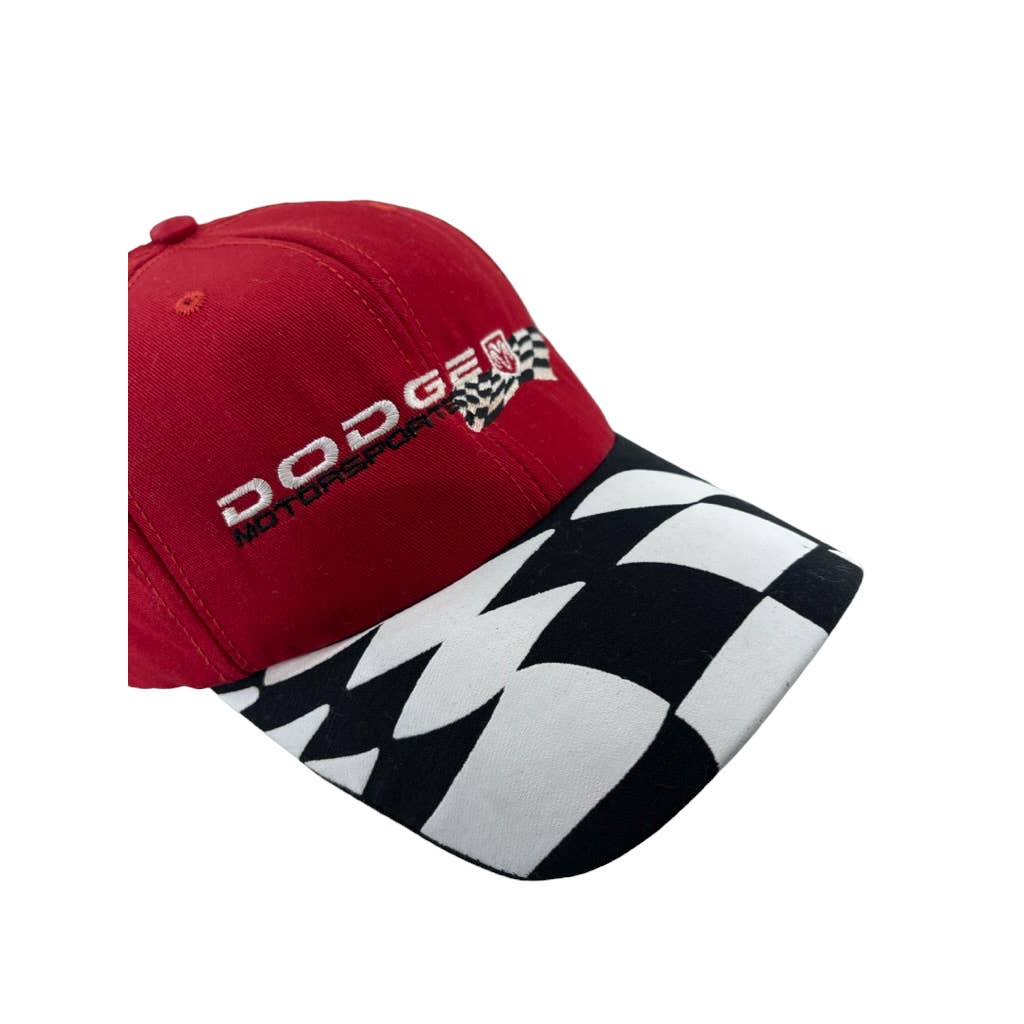 Vintage 1990's Dodge Motorsports Checkered Flag Snapback Hat
