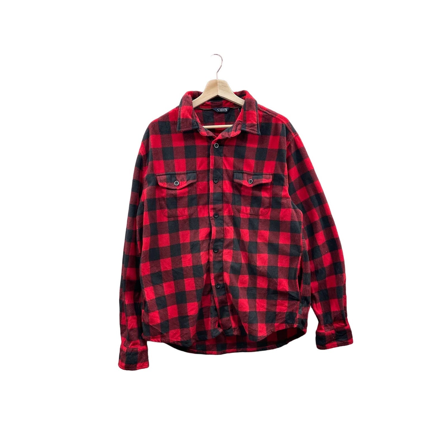 Vintage Chaps Midweight Buffalo Check Button Up Flannel Shirt