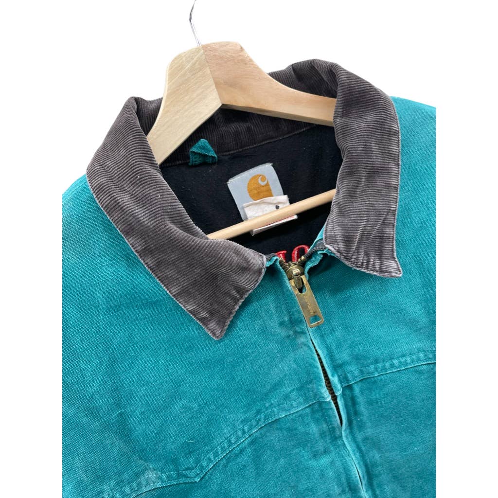 Vintage Carhartt Green Quilt Lined Workwear Zip Up Jacket