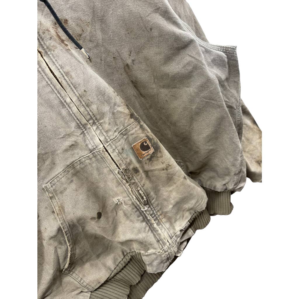 Vintage Carhartt Distressed Canvas Zip Up Jacket