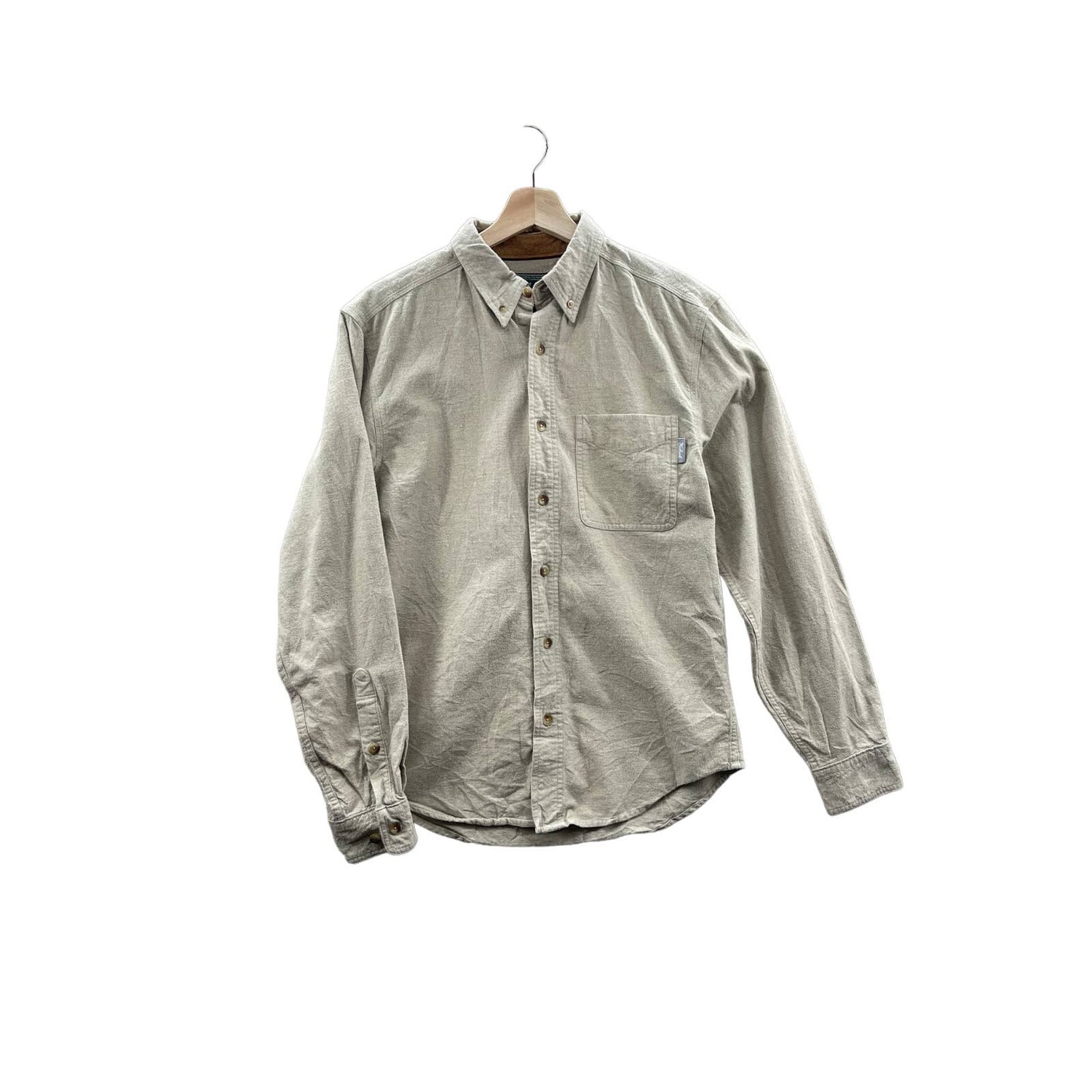 Vintage Woolrich Men's Tan Midweight Chamois Button Down L/S Shirt