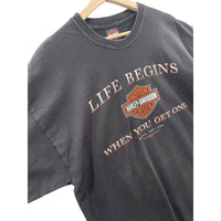 Vintage 2006 Harley-Davidson Life Begins When You Get One T-Shirt