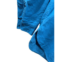 Vintage 1990's Woolrich Men's Blue Twill Canvas Button Up L/S Shirt