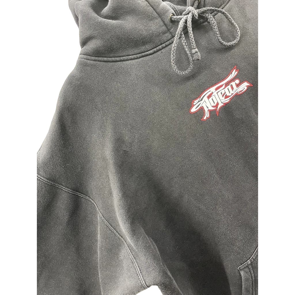 Vintage 1990's No Fear Distressed Embroidered Center Logo Hoodie
