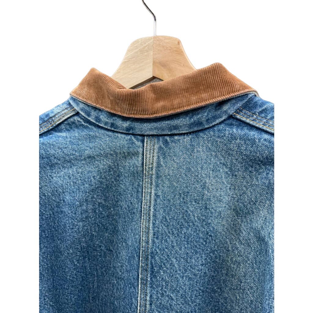Vintage 1990's Carhartt Distressed Denim Blanket Lined Chore Jacket