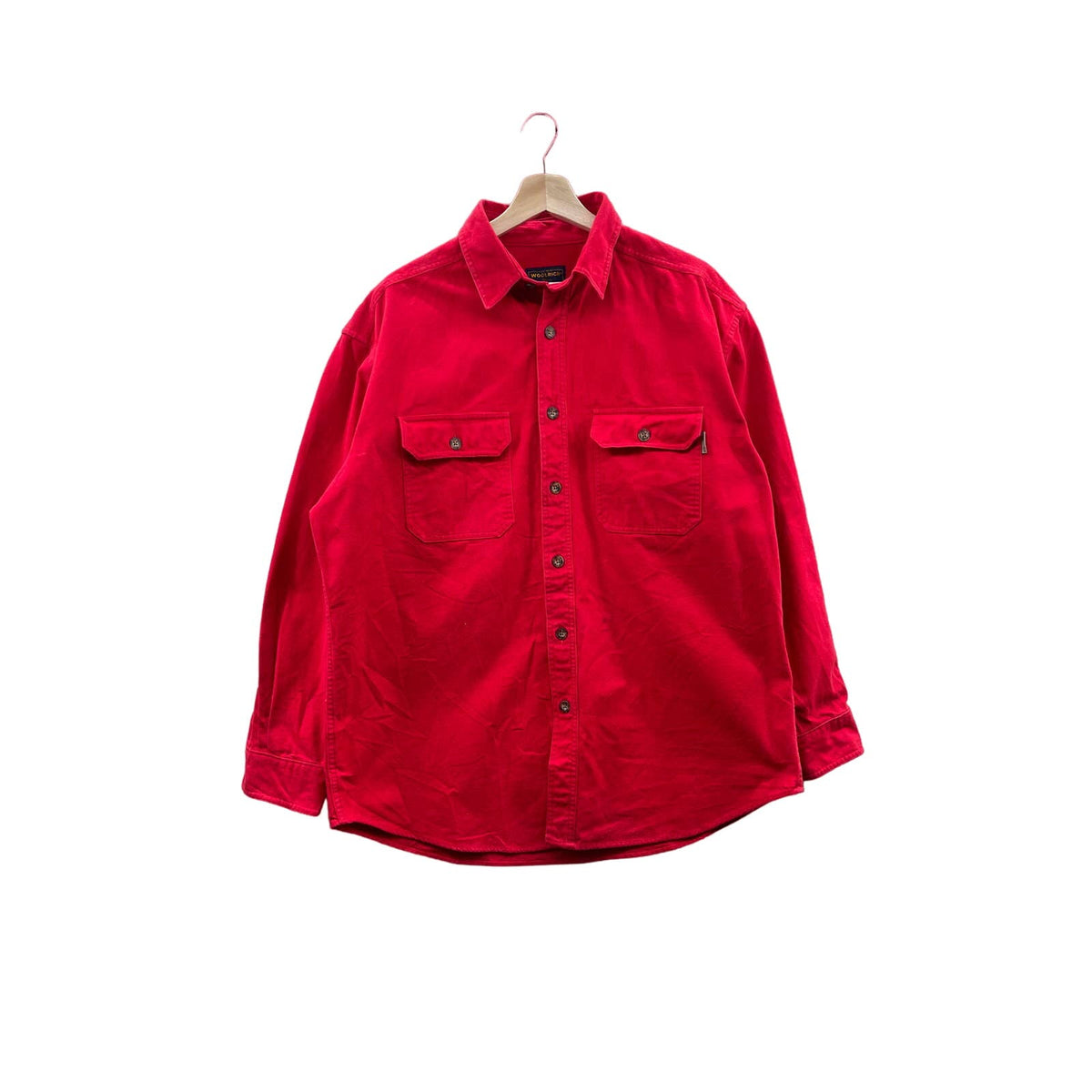 Vintage Woolrich Men's Red Chamois Button Up L/S Shirt