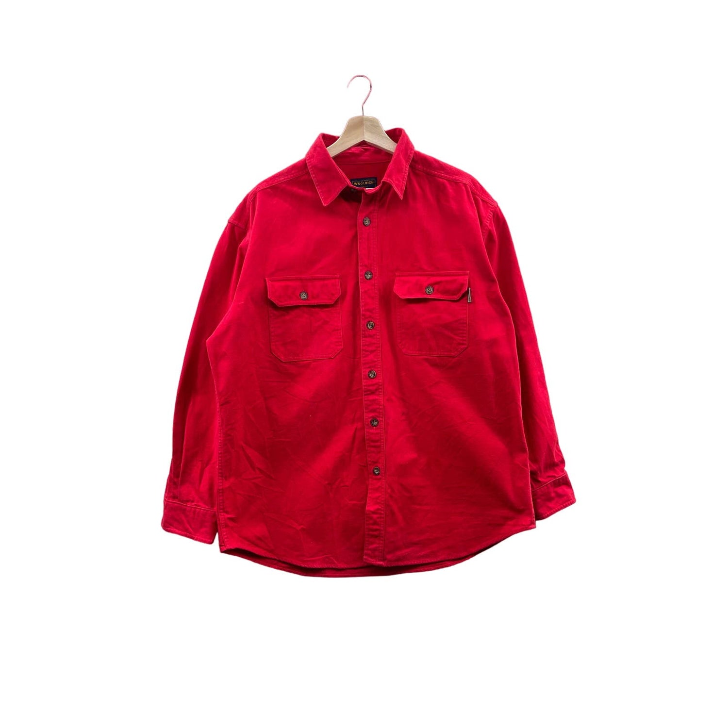 Vintage Woolrich Men's Red Chamois Button Up L/S Shirt