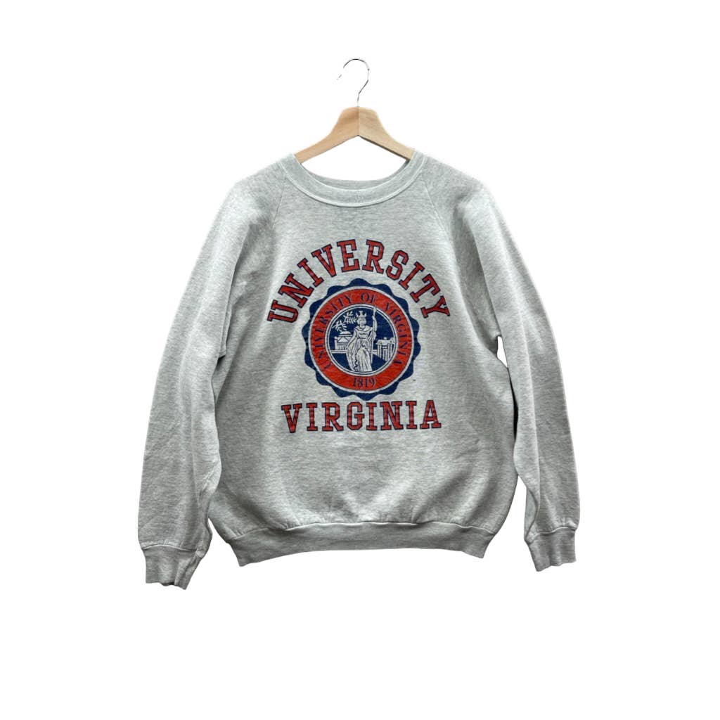 Vintage 1990's University of Virginia College Crest Logo Crewneck