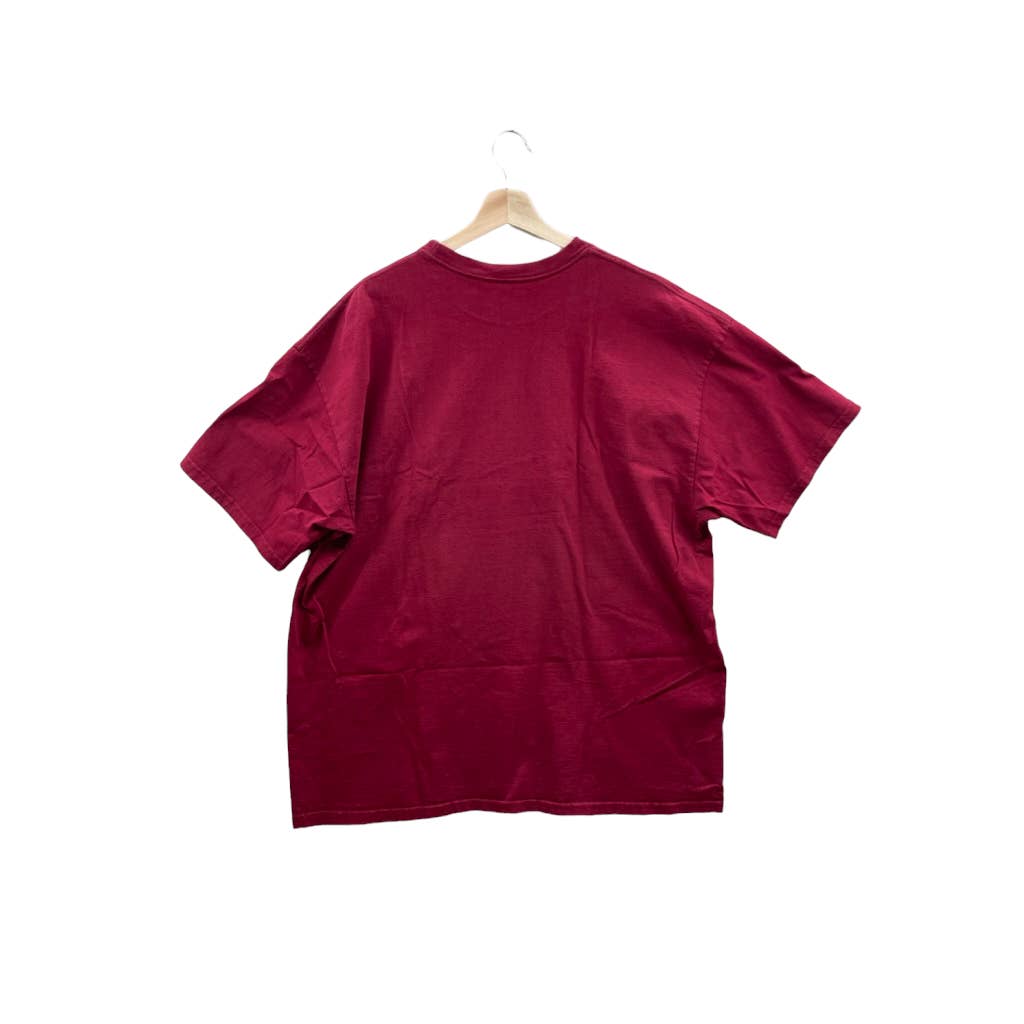 Vintage 2000's Nike Burgundy Corner Swoosh Logo T-Shirt