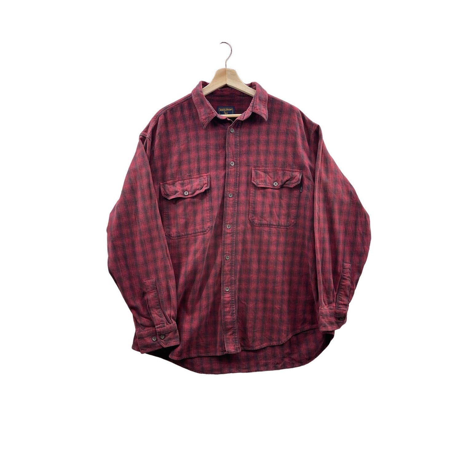 Vintage Woolrich Men's Red Checkered Midweight Flannel Button Up L/S Shirt