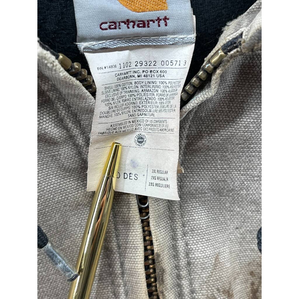Vintage Carhartt Distressed Canvas Zip Up Jacket