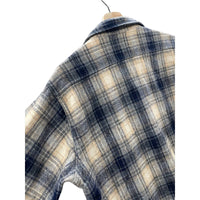 Vintage 1990's Woolrich Men's Beige Multi-Check Flannel Button Up L/S Shirt
