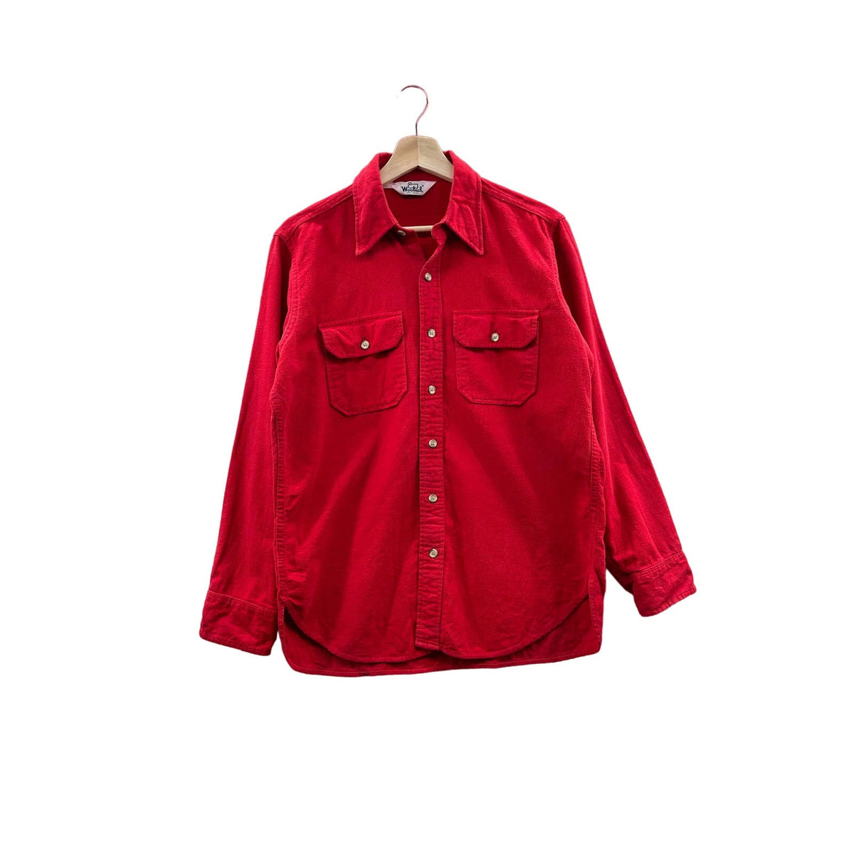 Vintage 1990's Woolrich Men's Red Chamois Button Up L/S Shirt