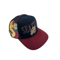Vintage 1990's Seattle Supersonics Sports Specialties Laser Shadow Snapback Hat