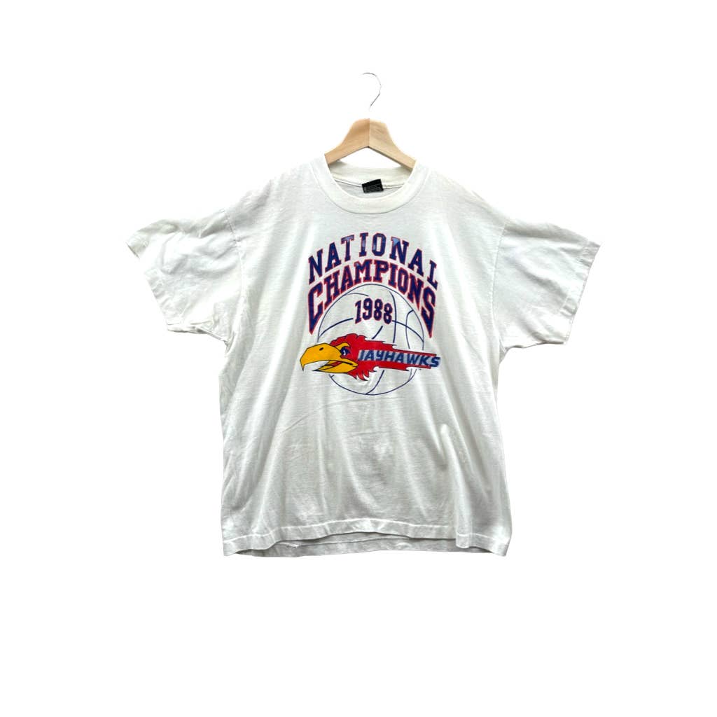 Vintage 1988 Kansas University Jayhawks Basketball Championship T-Shirt