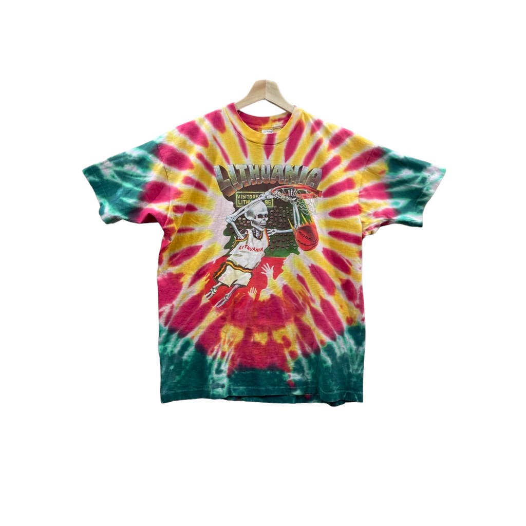 Vintage 1992 Lithuania Basketball Grateful Dead Tie-Dye T-Shirt