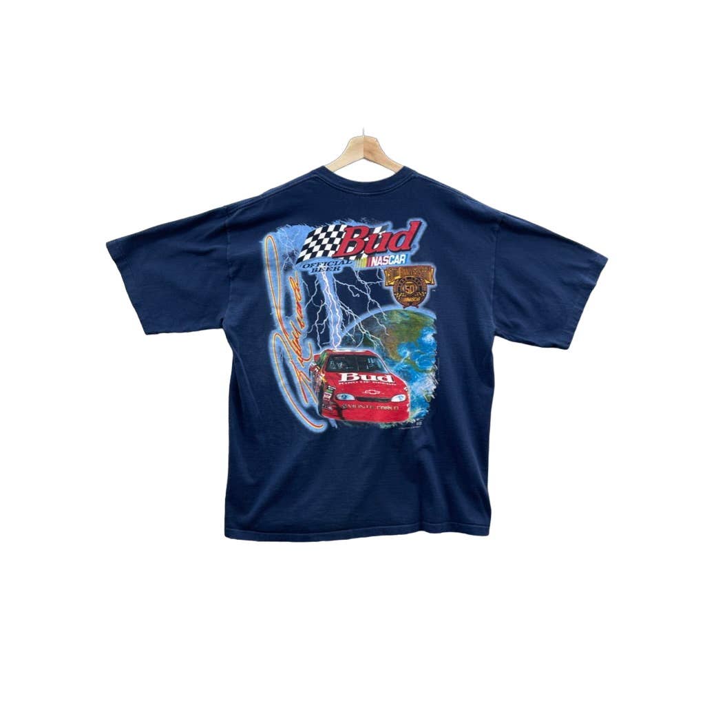 Vintage 1998 Bud Racing NASCAR Racing Lightning T-Shirt