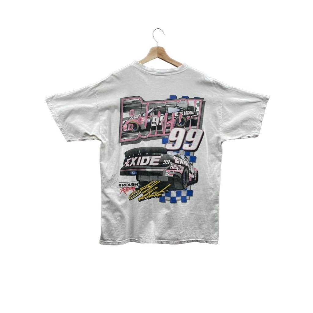 Vintage 2000's Exide Racing Team Jeff Burton Nascar Graphic T-Shirt