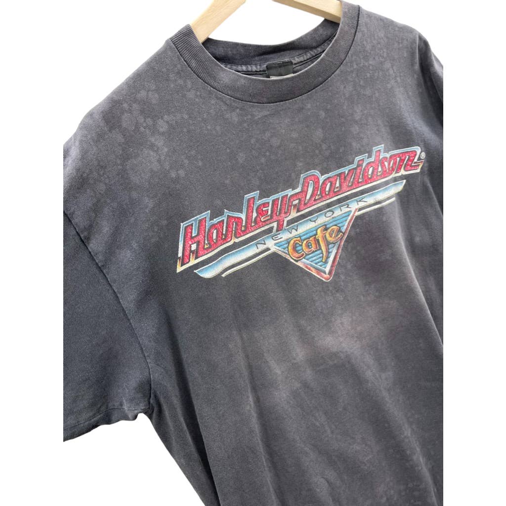 Vintage 1990's Harley-Davidson New York Cafe Distressed Graphic T-Shirt