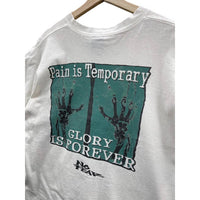 Vintage 1990's No Fear Pain Is Temporary Distressed Graphic T-Shirt