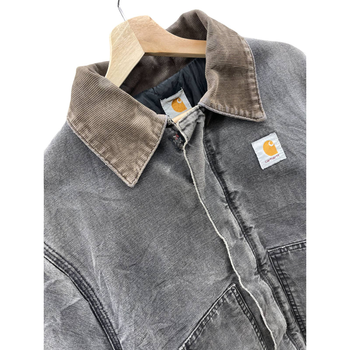 Vintage Carhartt Distressed Canvas Quilt Lined Zip Up Jacket