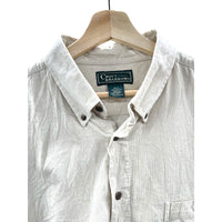Vintage 1990's Croft & Barrow Light Beige Corduroy Button Down L/S Shirt