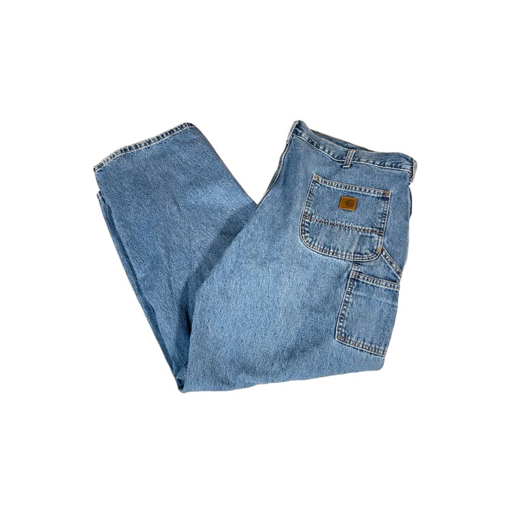 Vintage Carhartt Blue Carpenter Denim Pants 44x32