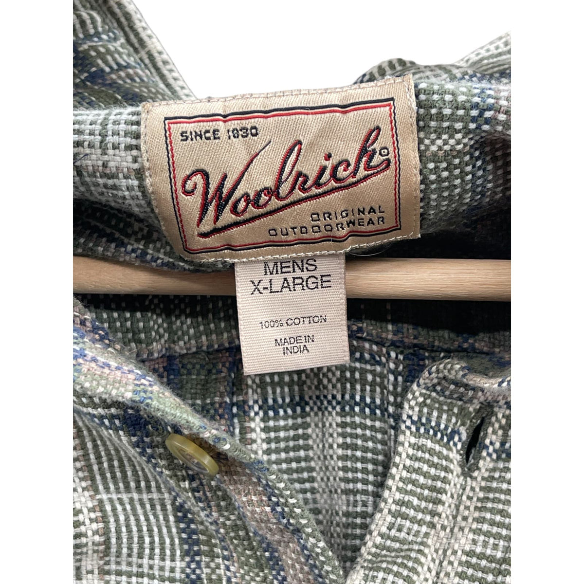 Vintage Woolrich Men's Green Outdoor Flannel Button Down L/S Shirt