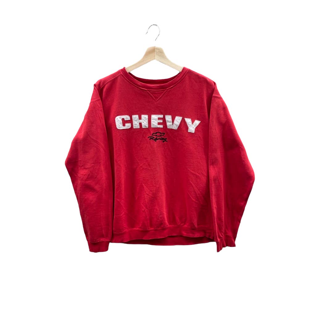 Vintage 1990's Chevy Racing Embroidered Patch Crewneck